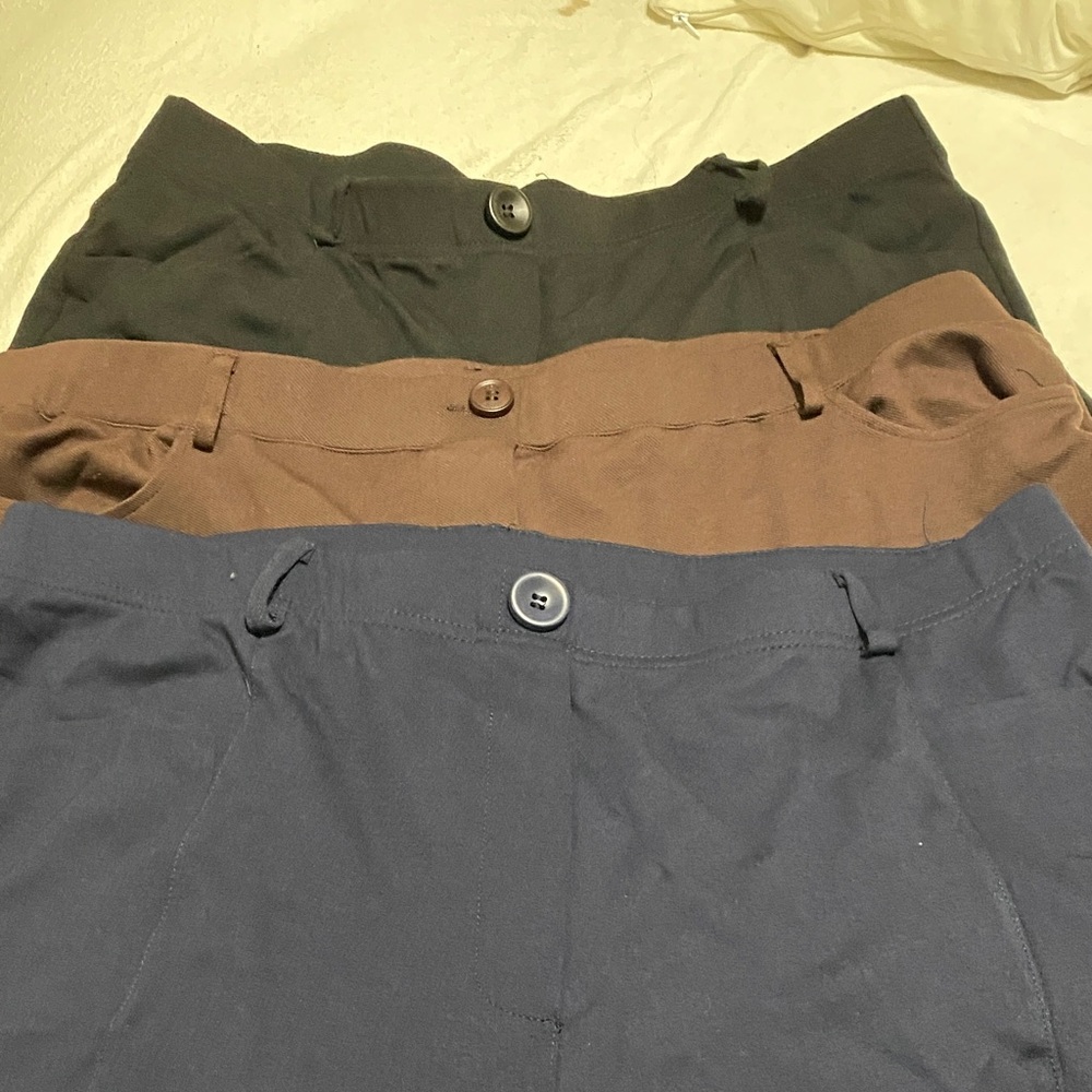 Women's stretchy  Pants - Black, Brown, and Dark Blue